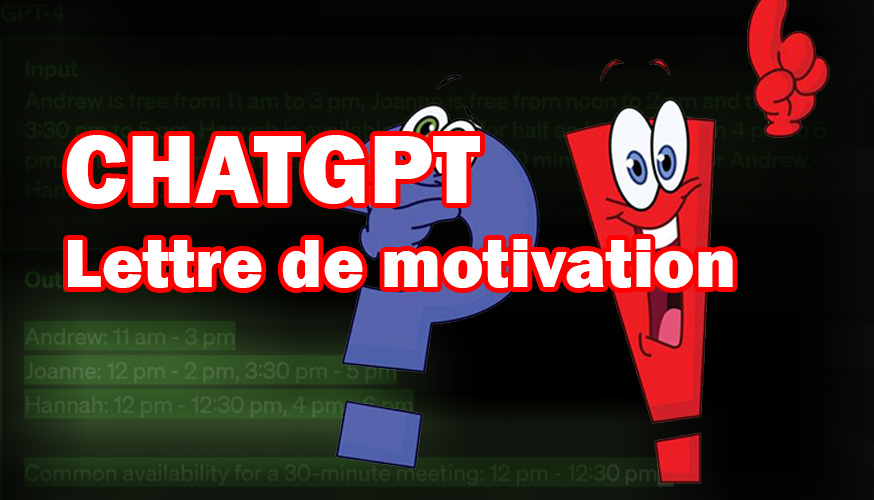 Chat GPT Lettre de motivation